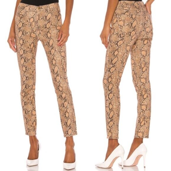 NEW FRAME 24 Le High Skinny Crop Coated Python Sake High Rise Skinny Jeans - Picture 1 of 11